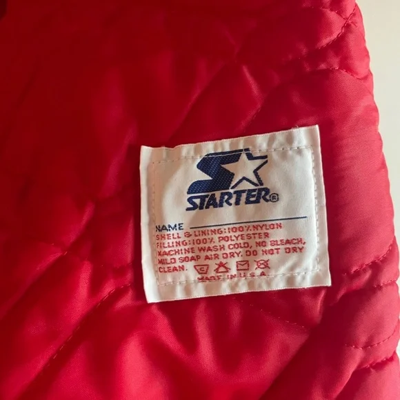 Vintage 80s Starter Chicago Bulls NBA Red Satin Jacket Size XL Jordan Era - Picture 8 of 9